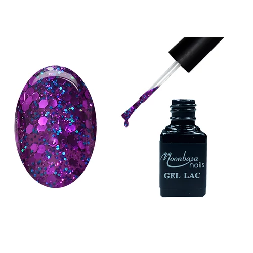 ONE step géllakk 5ml #265 Sötétlila szivárvány glitterrel